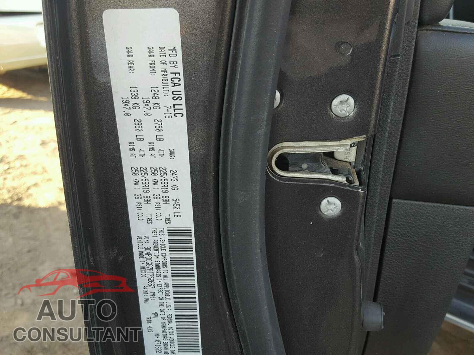 DODGE JOURNEY 2015 - 3C4PDCGG7FT752667