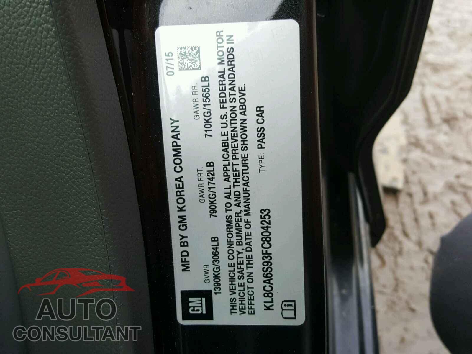 CHEVROLET SPARK 2015 - KL8CA6S93FC804253