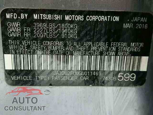MITSUBISHI LANCER 2016 - JA32U2FU0GU011469