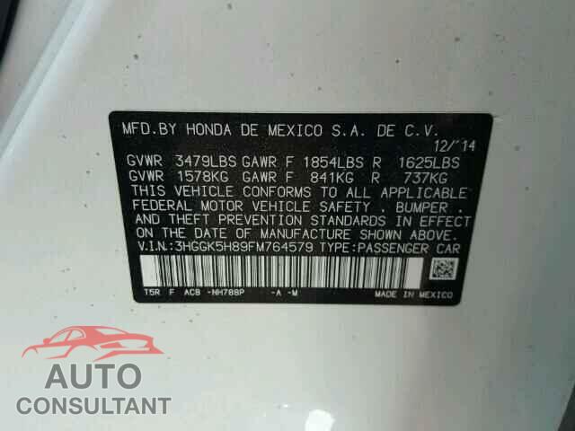 HONDA FIT 2015 - 3HGGK5H89FM764579