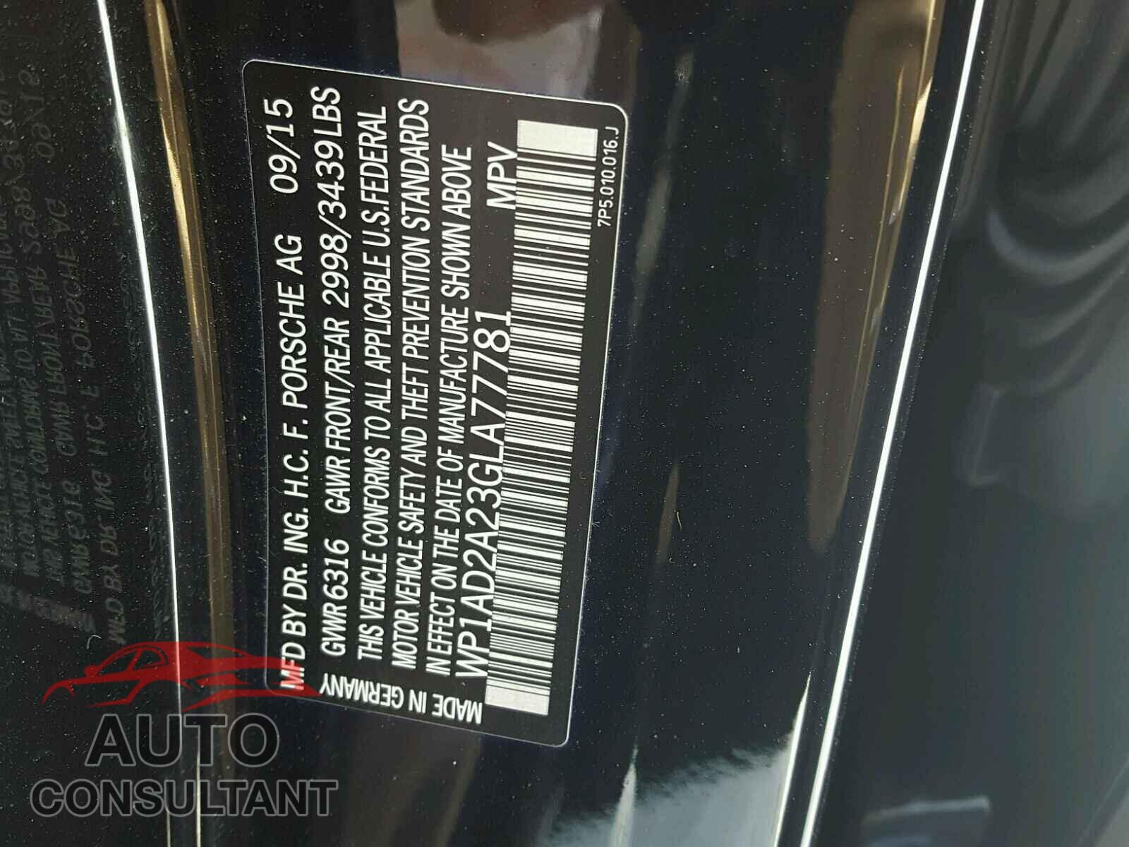 PORSCHE CAYENNE 2016 - WP1AD2A23GLA77781