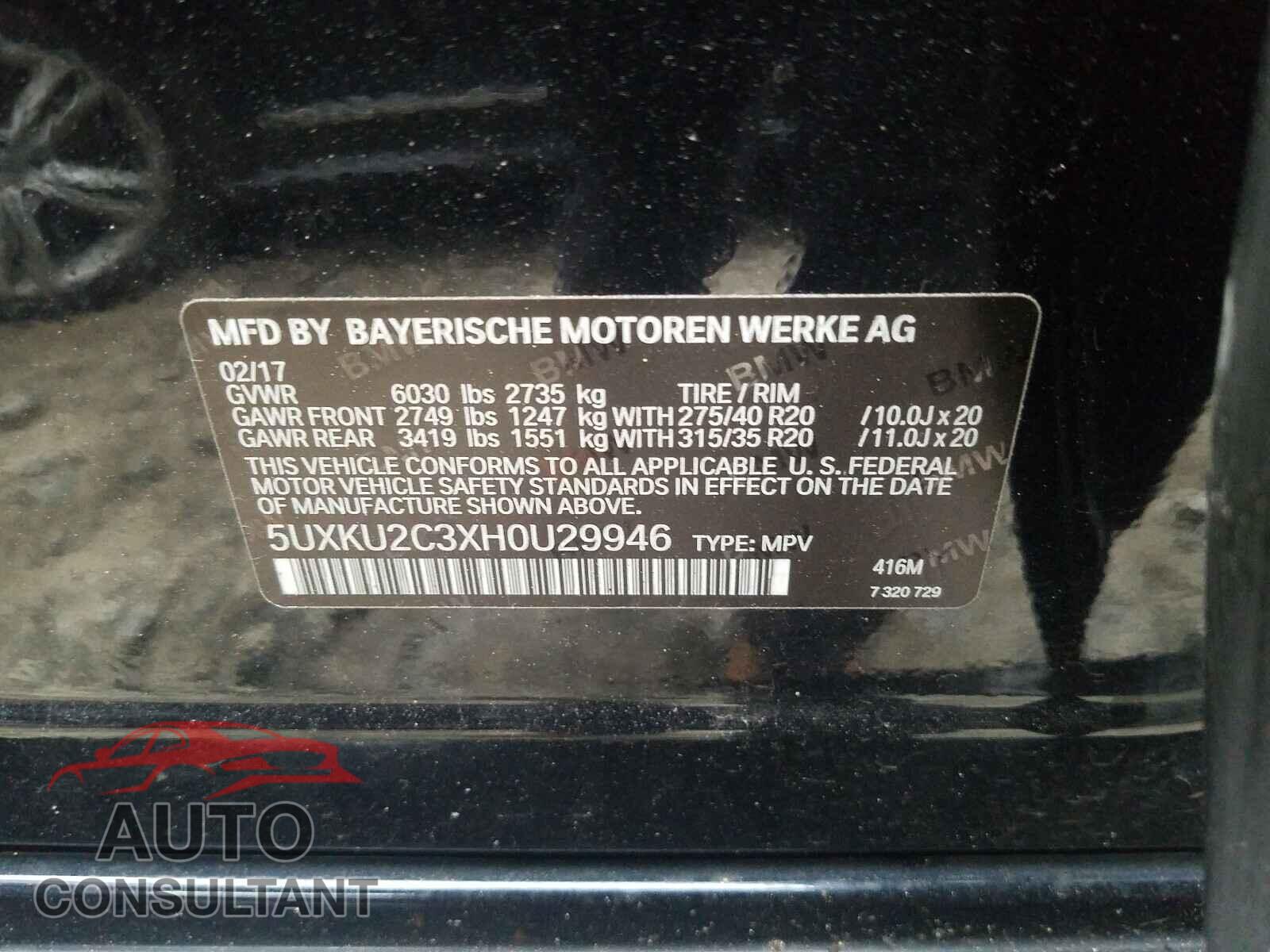 BMW X6 2017 - 5UXKU2C3XH0U29946