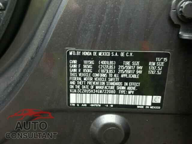 HONDA HR-V 2016 - 3CZRU5H34GM722080