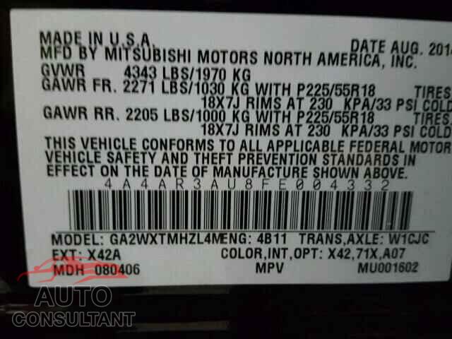MITSUBISHI OUTLANDER 2015 - 4A4AR3AU8FE004332