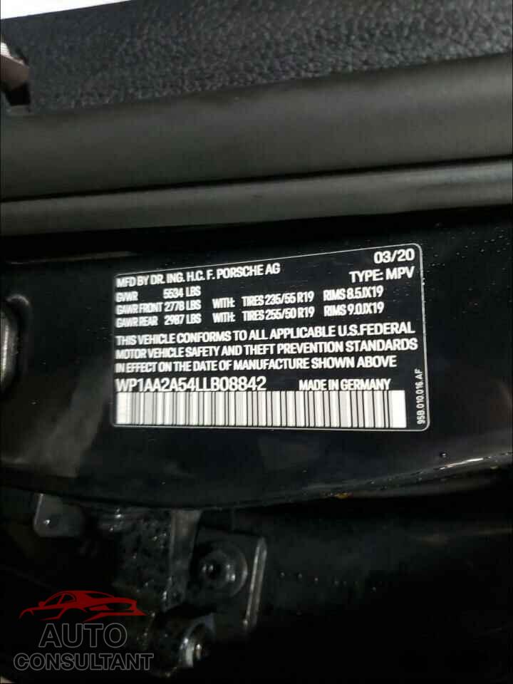 PORSCHE MACAN 2020 - WP1AA2A54LLB08842