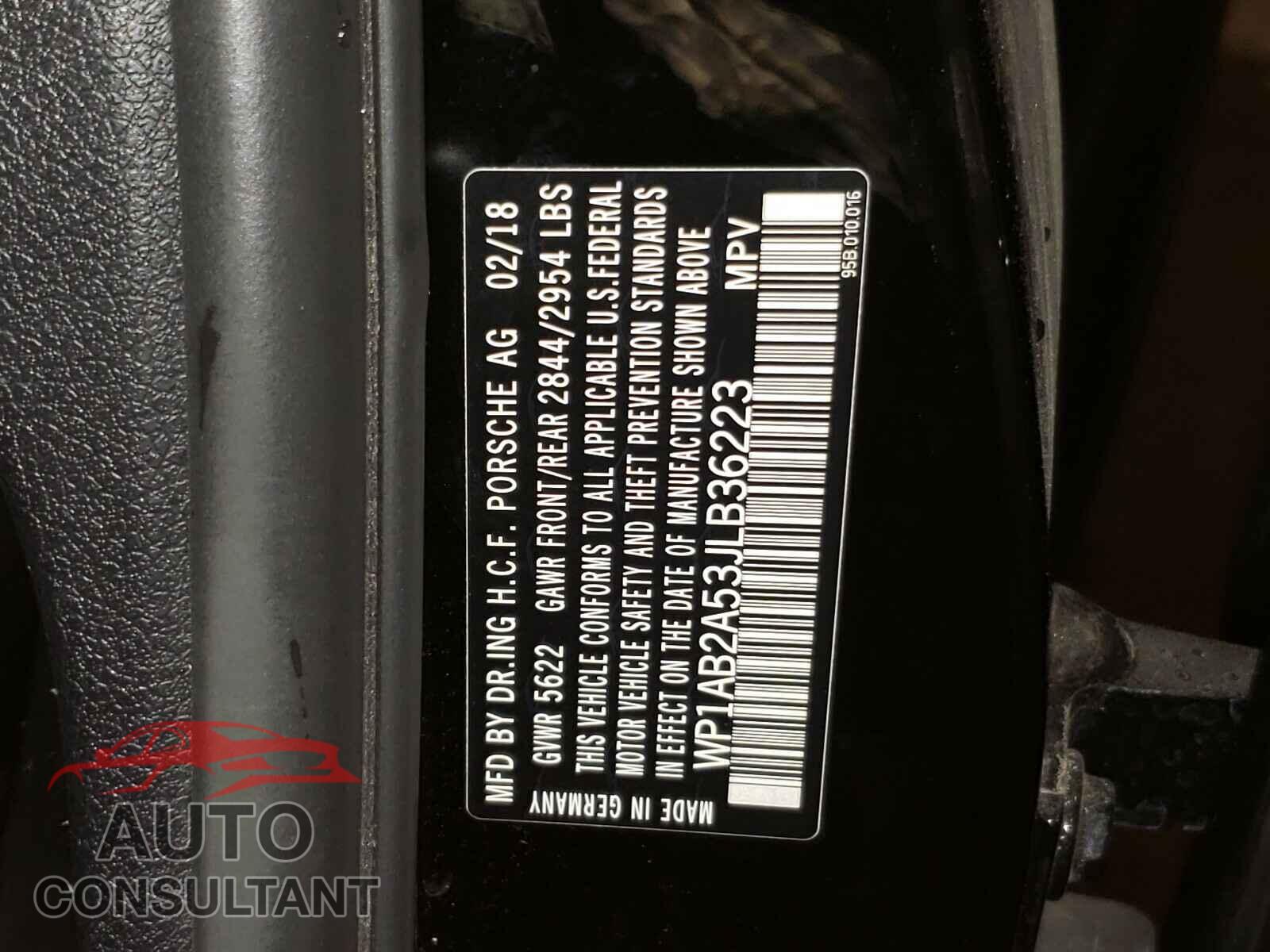 PORSCHE MACAN 2018 - WP1AB2A53JLB36223