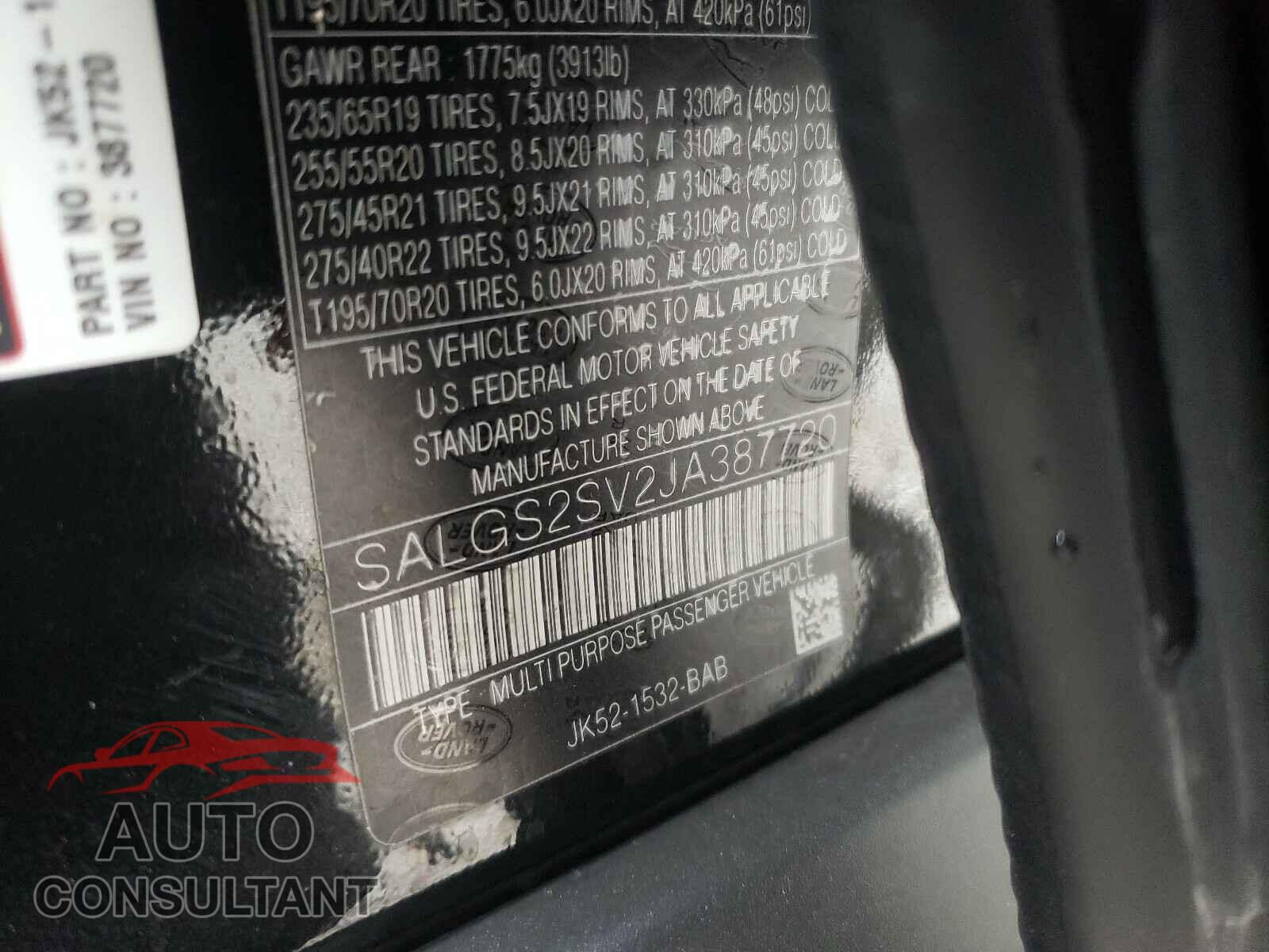 LAND ROVER RANGEROVER 2018 - SALGS2SV2JA387720