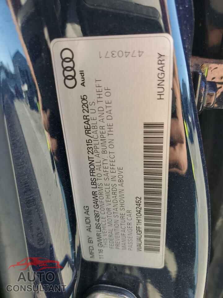 AUDI A3 2017 - WAUAUGFF1H1042452