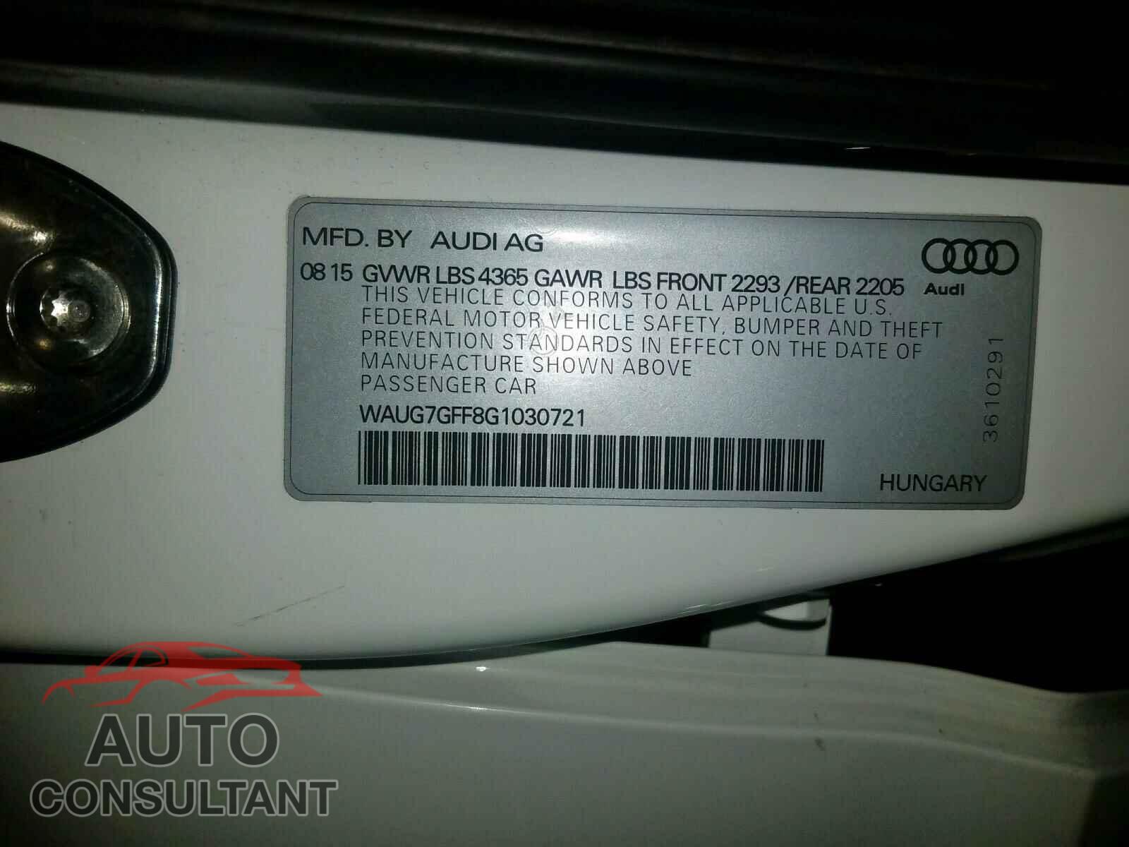 AUDI A3 2016 - 5YJ3E1EA3NF242361