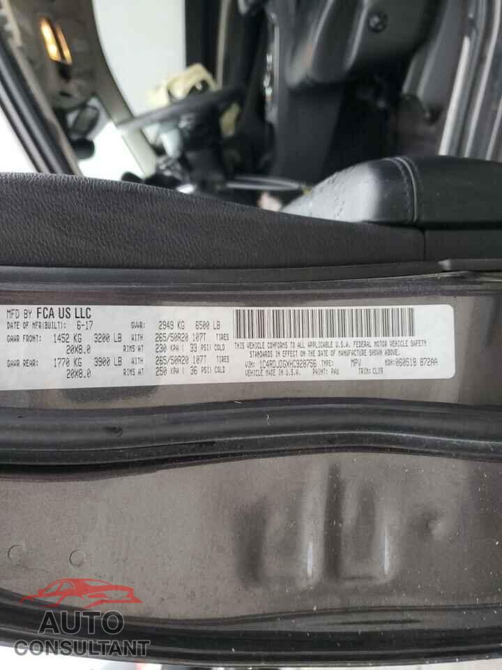 DODGE DURANGO 2017 - 1C4RDJDGXHC928756
