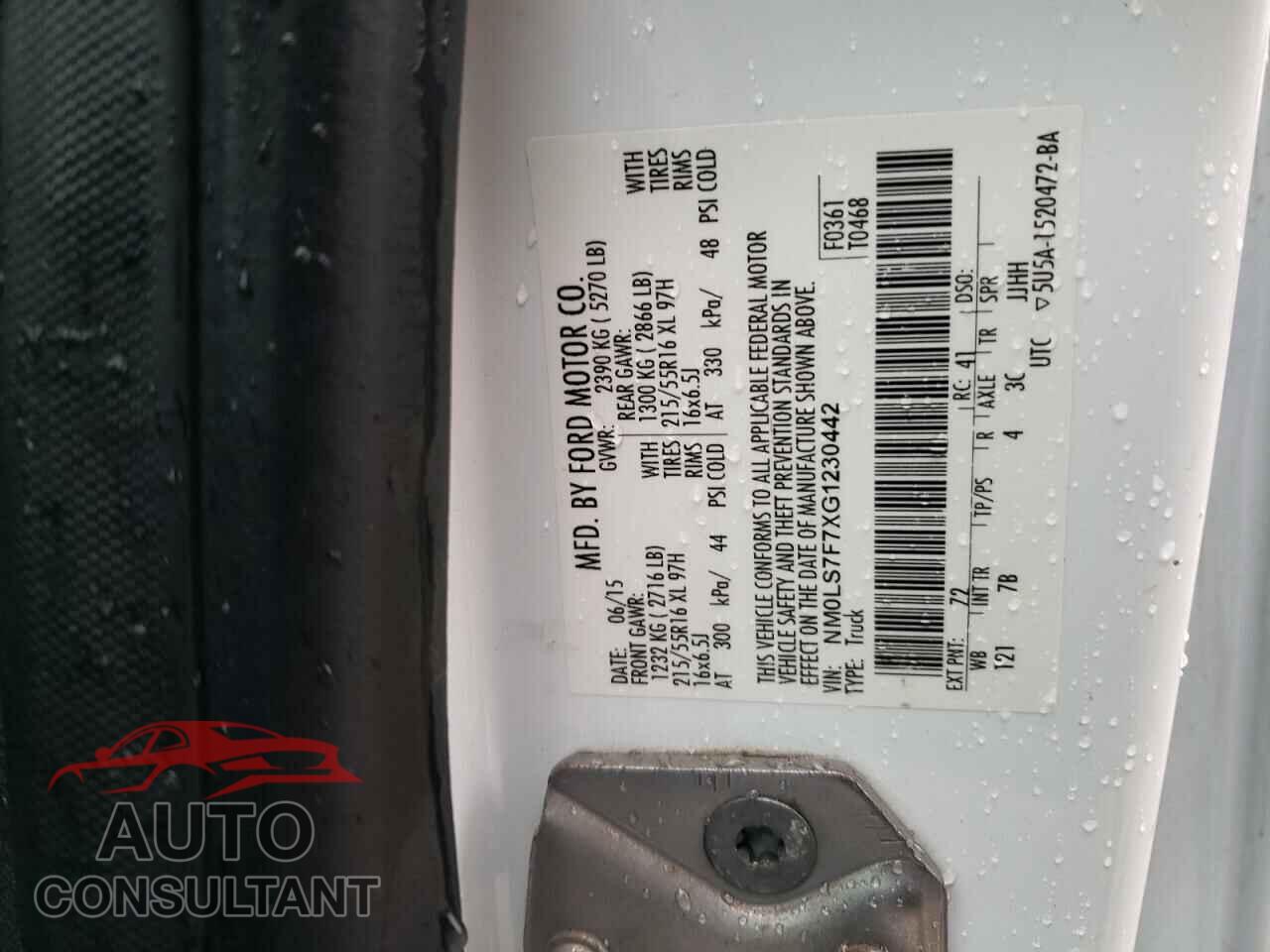 FORD TRANSIT 2016 - NM0LS7F7XG1230442