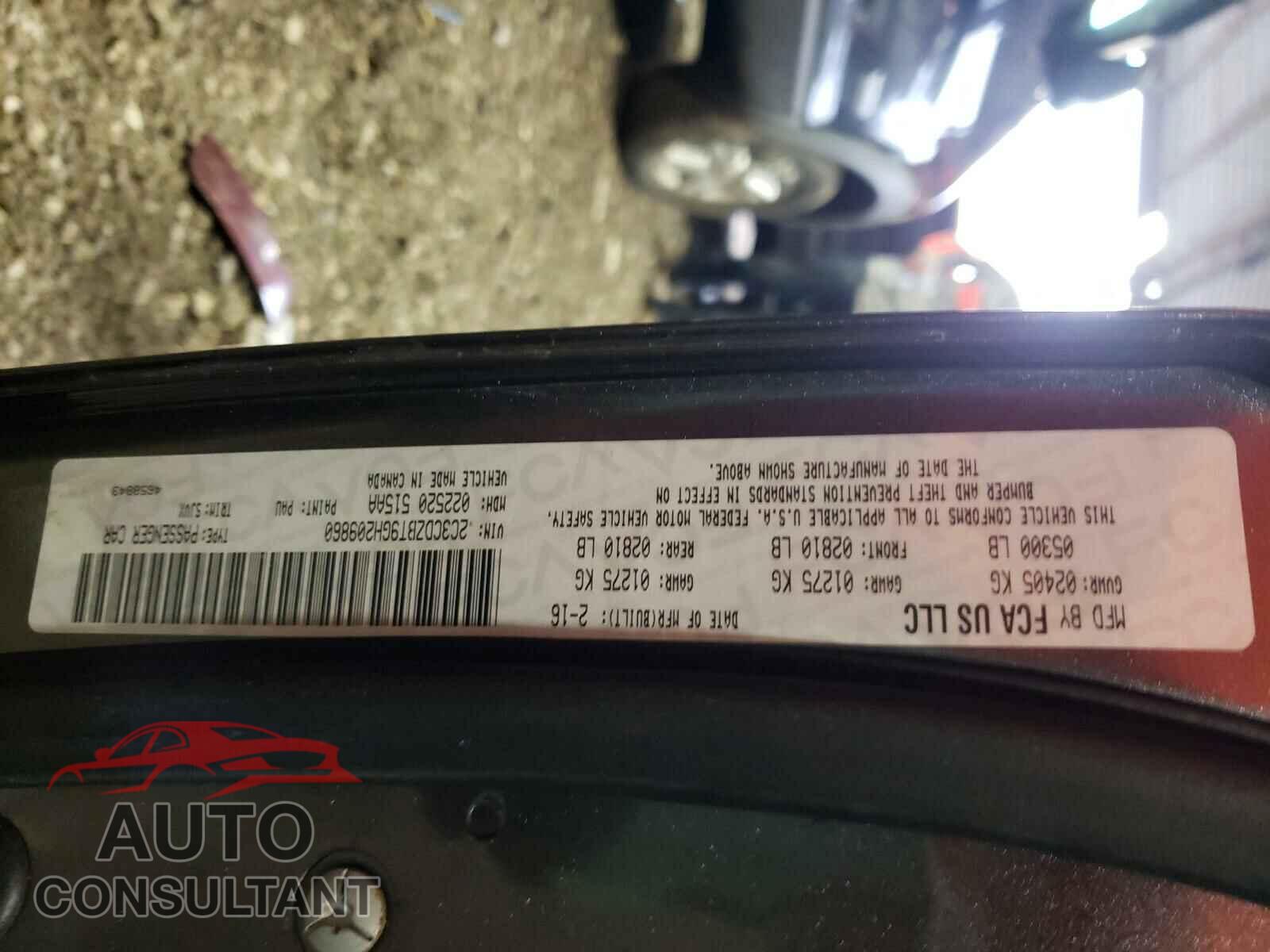 DODGE CHALLENGER 2016 - 2C3CDZBT9GH209860