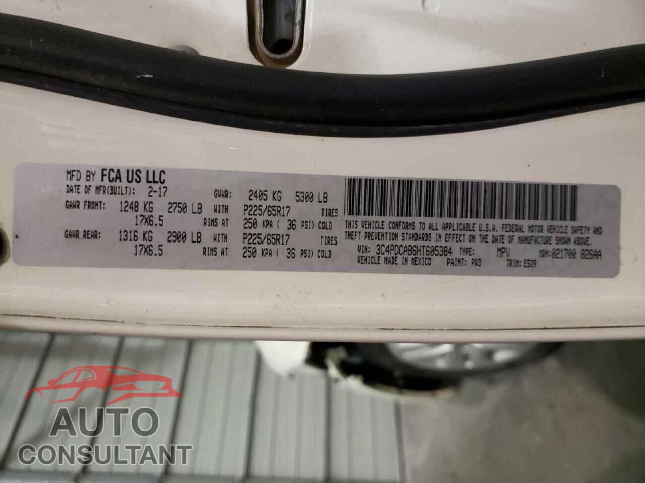 DODGE JOURNEY 2017 - 3C4PDCAB6HT605384