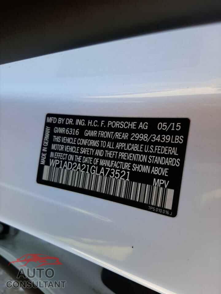 PORSCHE CAYENNE 2016 - WP1AD2A21GLA73521