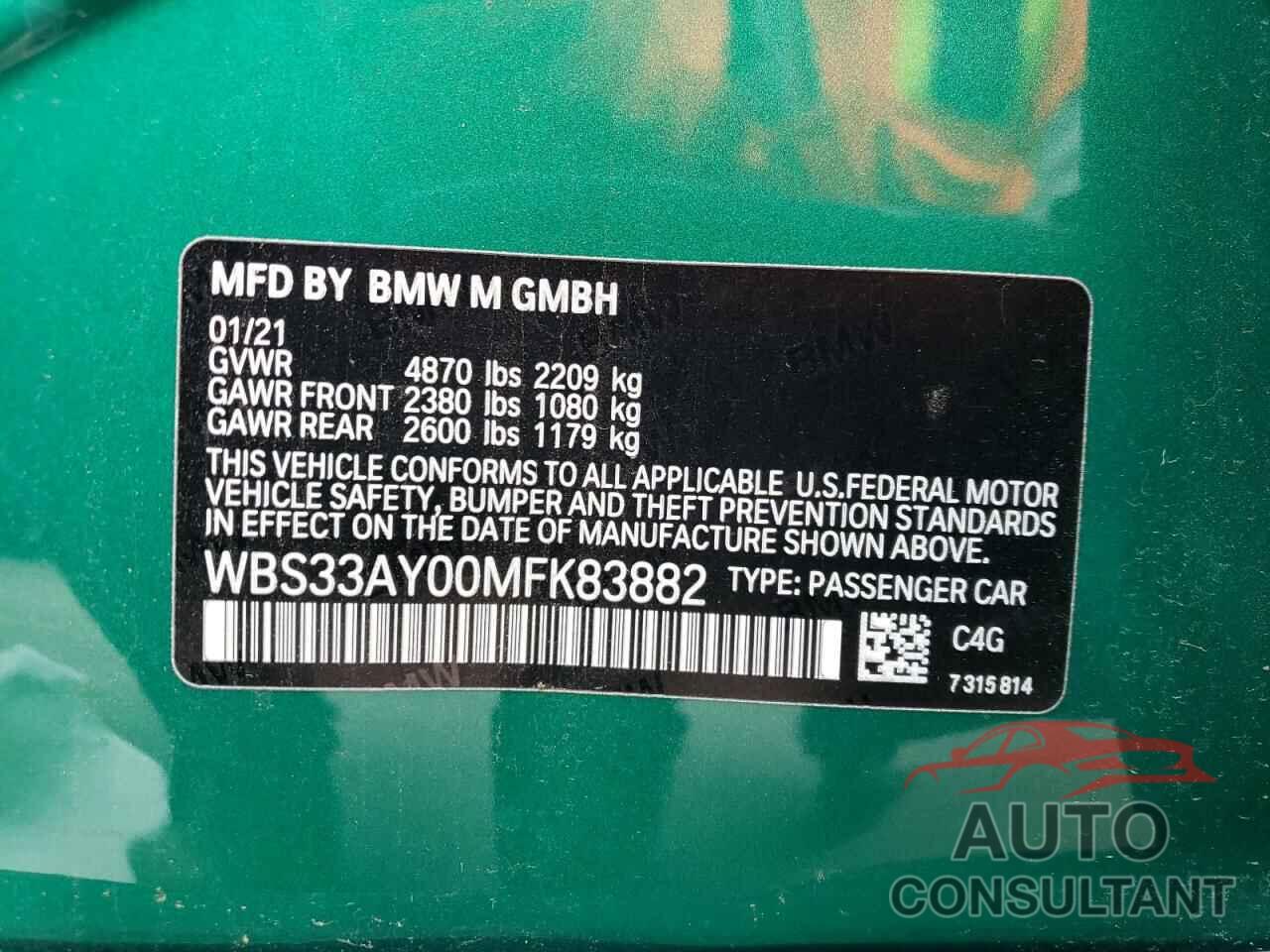 BMW M3 2021 - WBS33AY00MFK83882