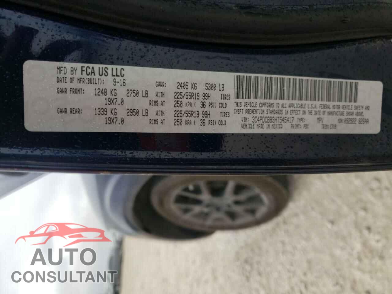 DODGE JOURNEY 2017 - 3C4PDCBB3HT545417
