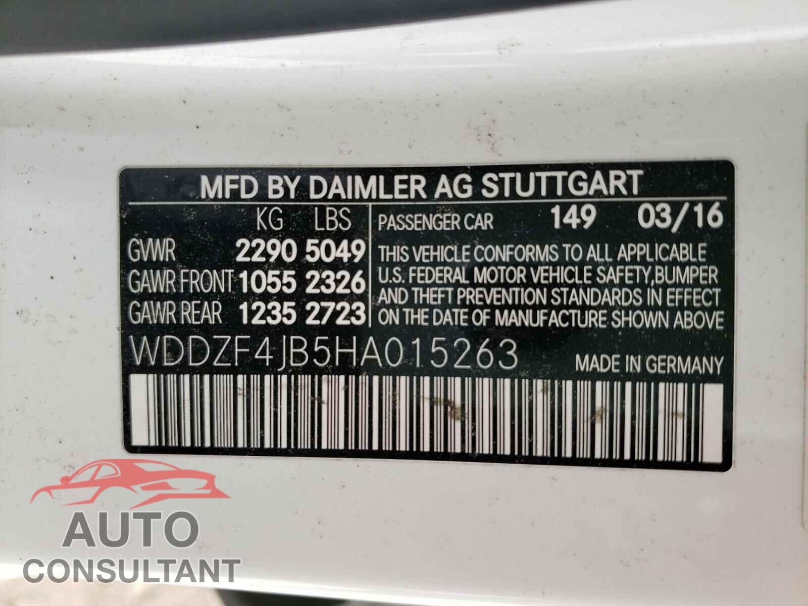 MERCEDES-BENZ E CLASS 2017 - WDDZF4JB5HA015263