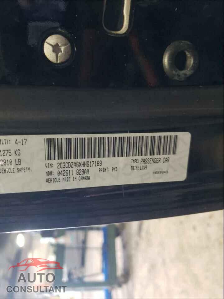 DODGE CHALLENGER 2017 - 2C3CDZAGXHH617189