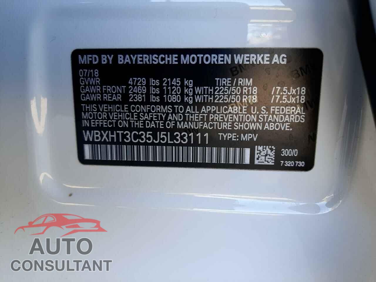 BMW X1 2018 - WBXHT3C35J5L33111
