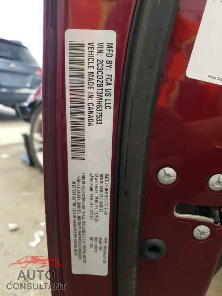 DODGE CHALLENGER 2021 - 2C3CDZBT3MH637533