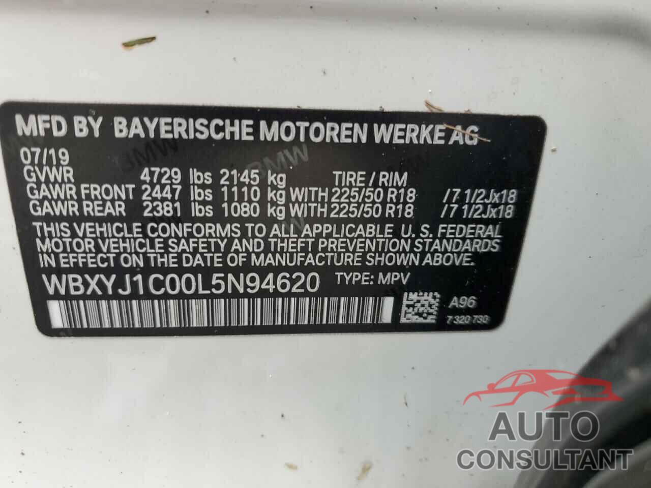 BMW X2 2020 - WBXYJ1C00L5N94620