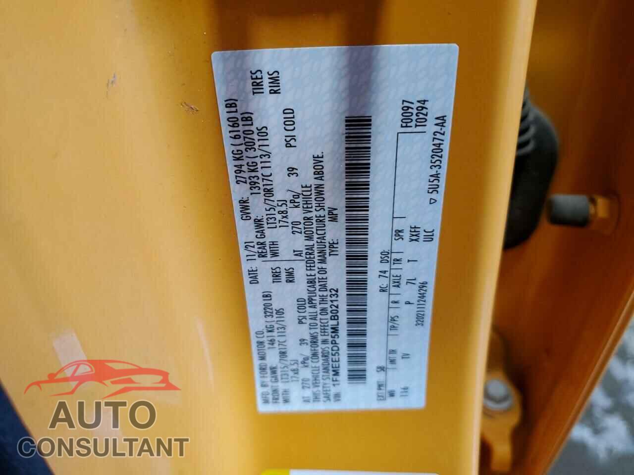 FORD BRONCO 2021 - 1FMEE5DP5MLB02132