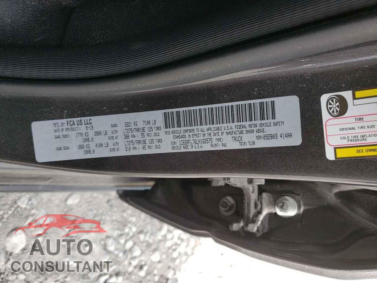 RAM 1500 2020 - 1C6SRFLT6LN162575
