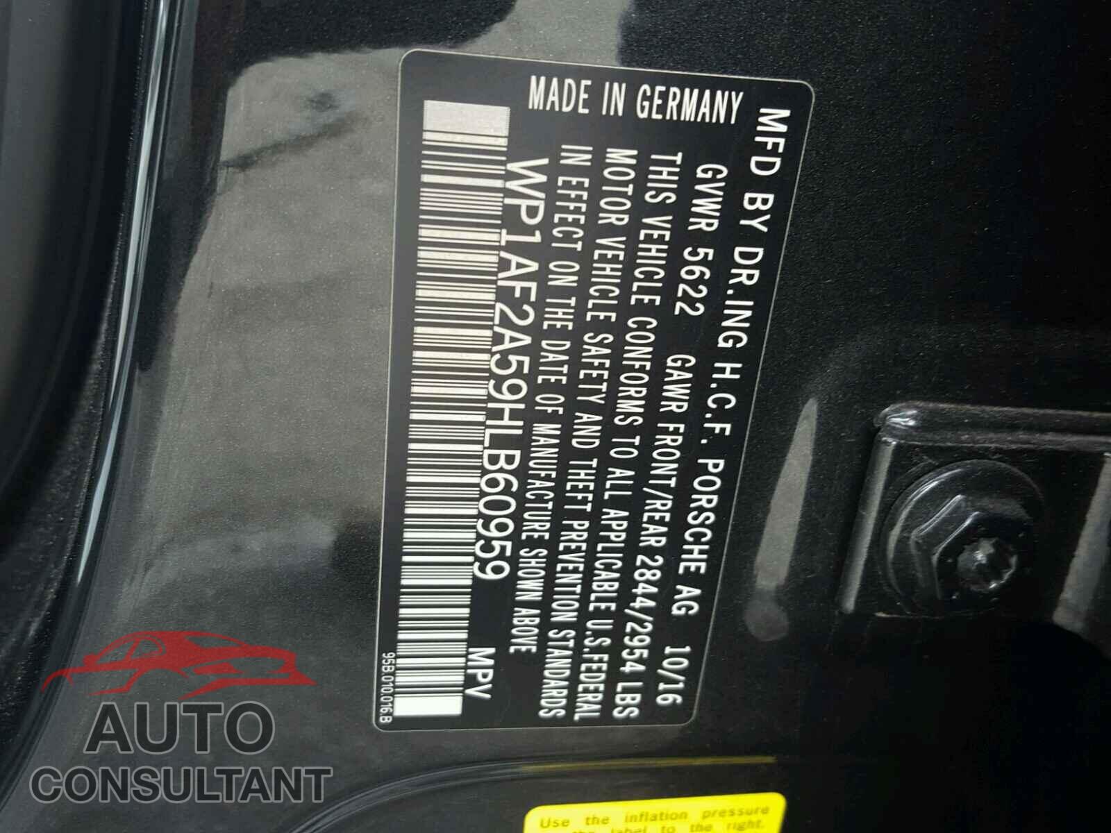 PORSCHE MACAN 2017 - WP1AF2A59HLB60959