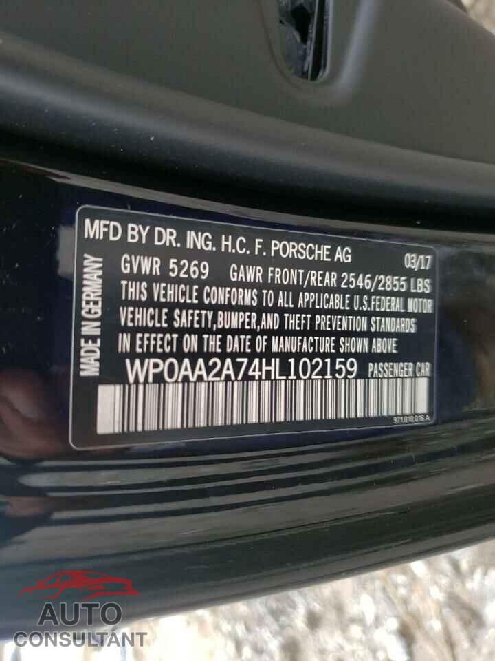 PORSCHE PANAMERA 2017 - WP0AA2A74HL102159