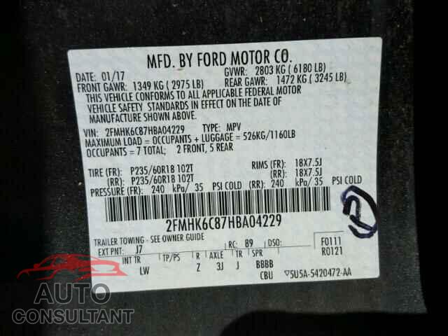 FORD FLEX 2017 - 2FMHK6C87HBA04229