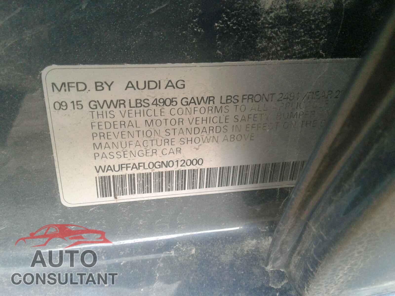 AUDI A4 2016 - WAUFFAFL0GN012000