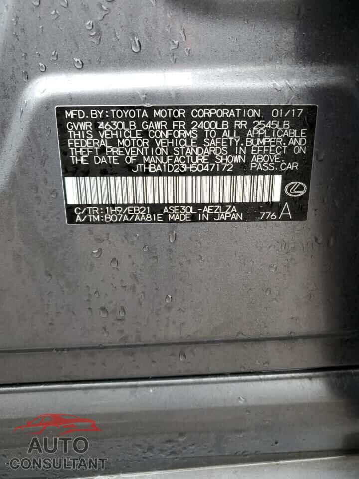 LEXUS IS 2017 - JTHBA1D23H5047172