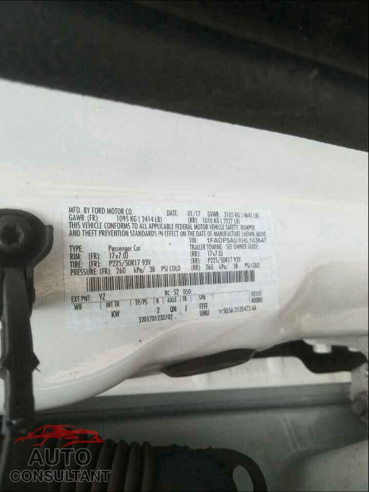 FORD CMAX 2017 - 1FADP5AUXHL103647