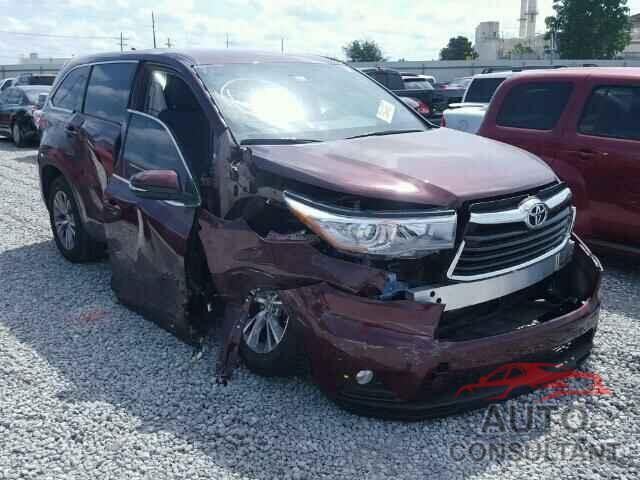 TOYOTA HIGHLANDER 2015 - 5TDZKRFH4FS085627
