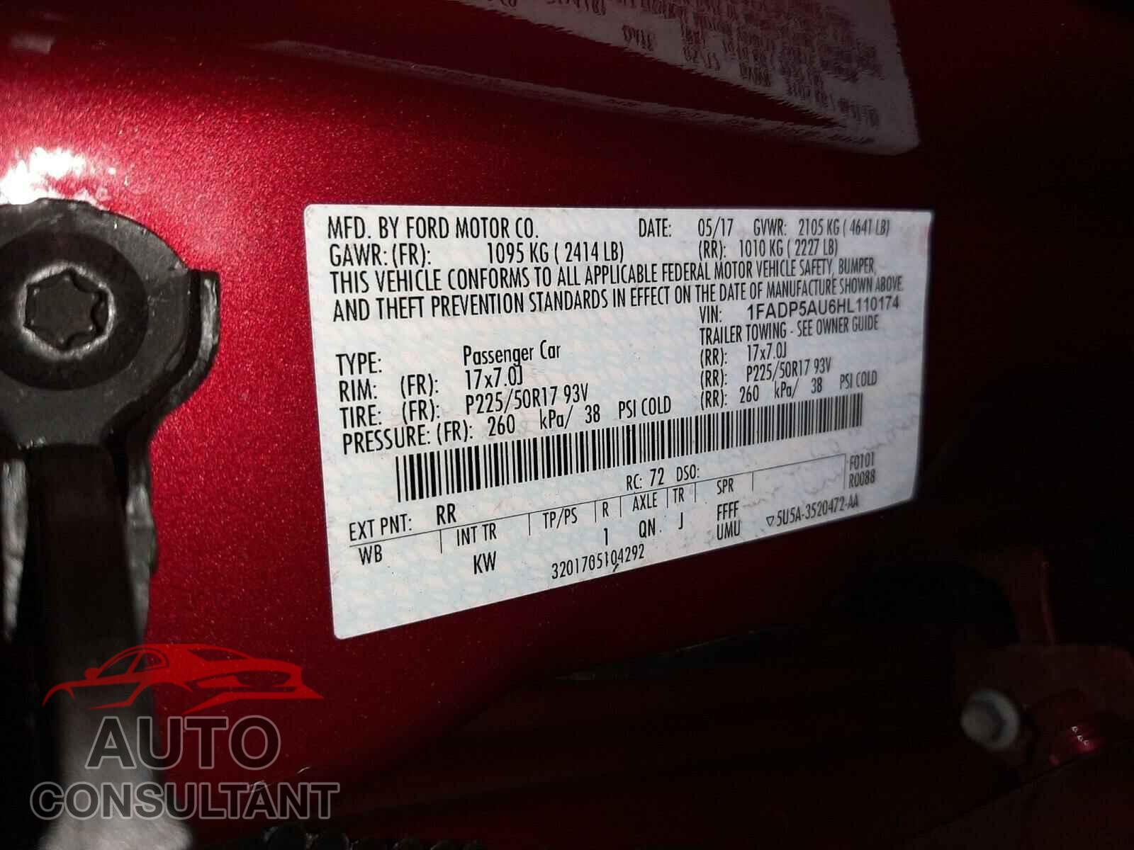 FORD CMAX 2017 - KNDMB5C19H6329009