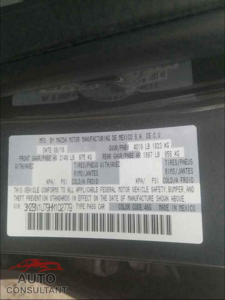 MAZDA 3 2017 - 3MZBN1U79HM102779