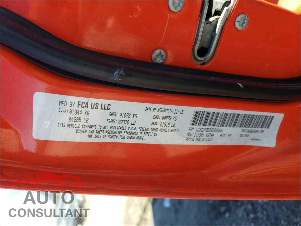 DODGE DART 2016 - 1C3CDFBB3GD635501