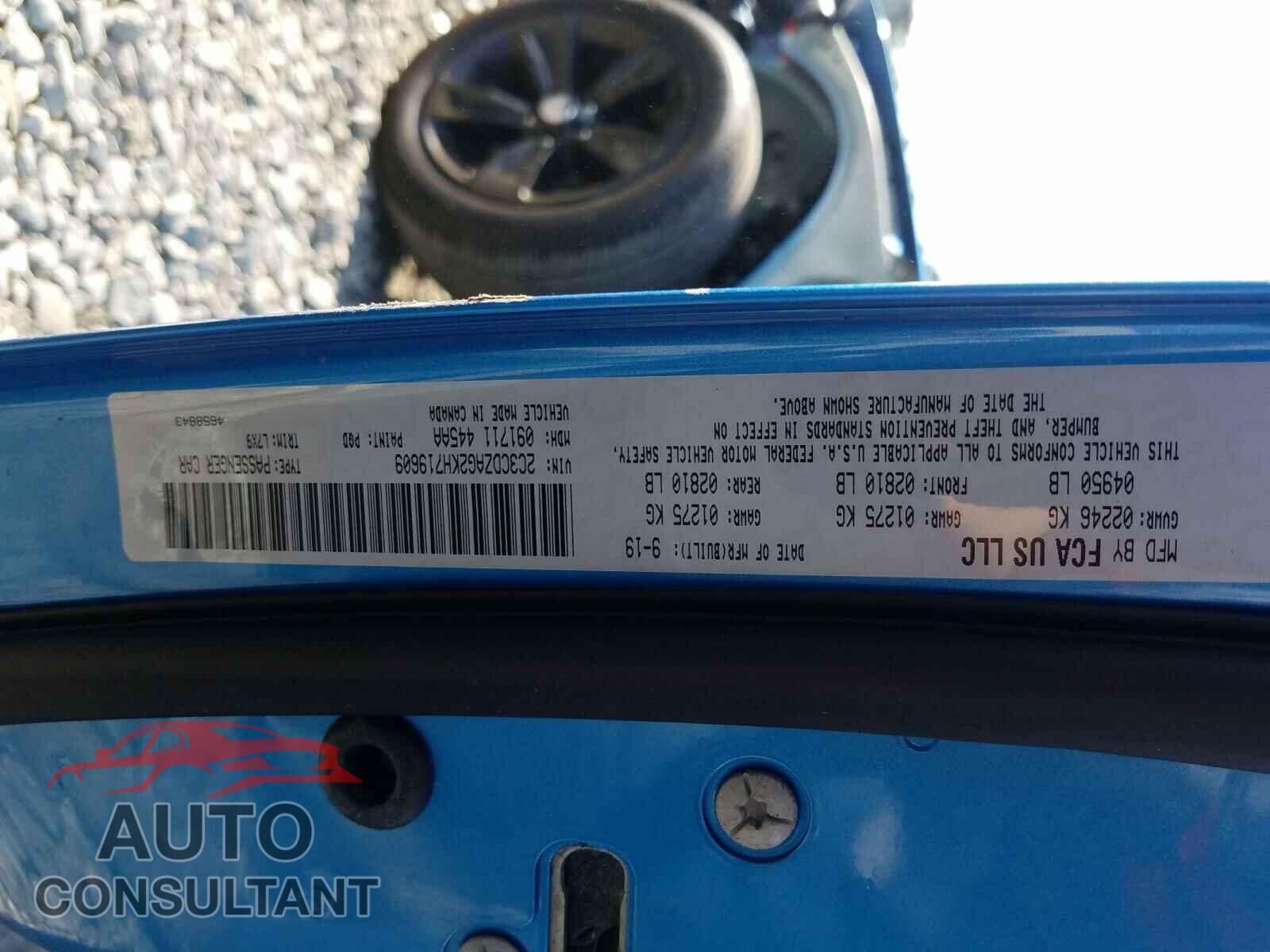 DODGE CHALLENGER 2019 - 2C3CDZAG2KH719609