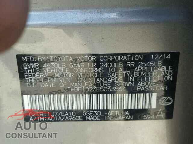 LEXUS IS250 2015 - JTHBF1D23F5063564