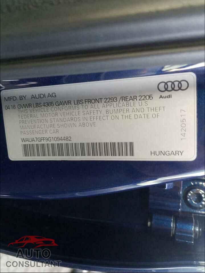 AUDI A3 2016 - 3MW5R7J08M8C08090
