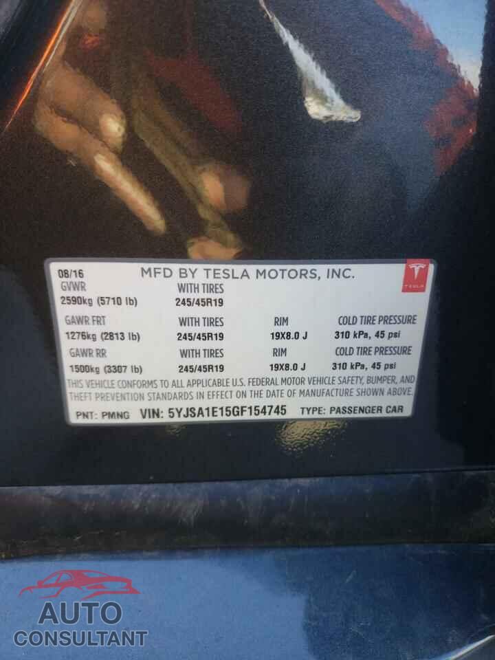TESLA MODEL S 2016 - 5YJSA1E15GF154745