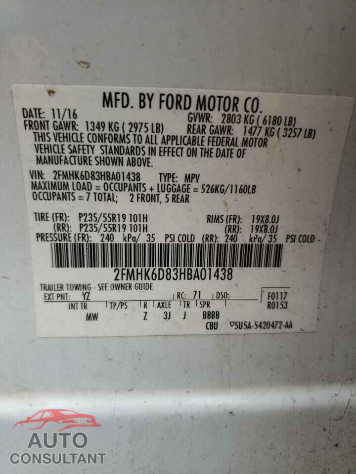 FORD FLEX 2017 - 2FMHK6D83HBA01438