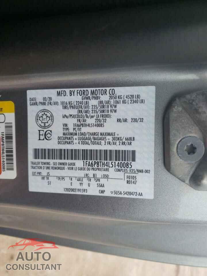 FORD MUSTANG 2020 - 1FA6P8TH4L5140085