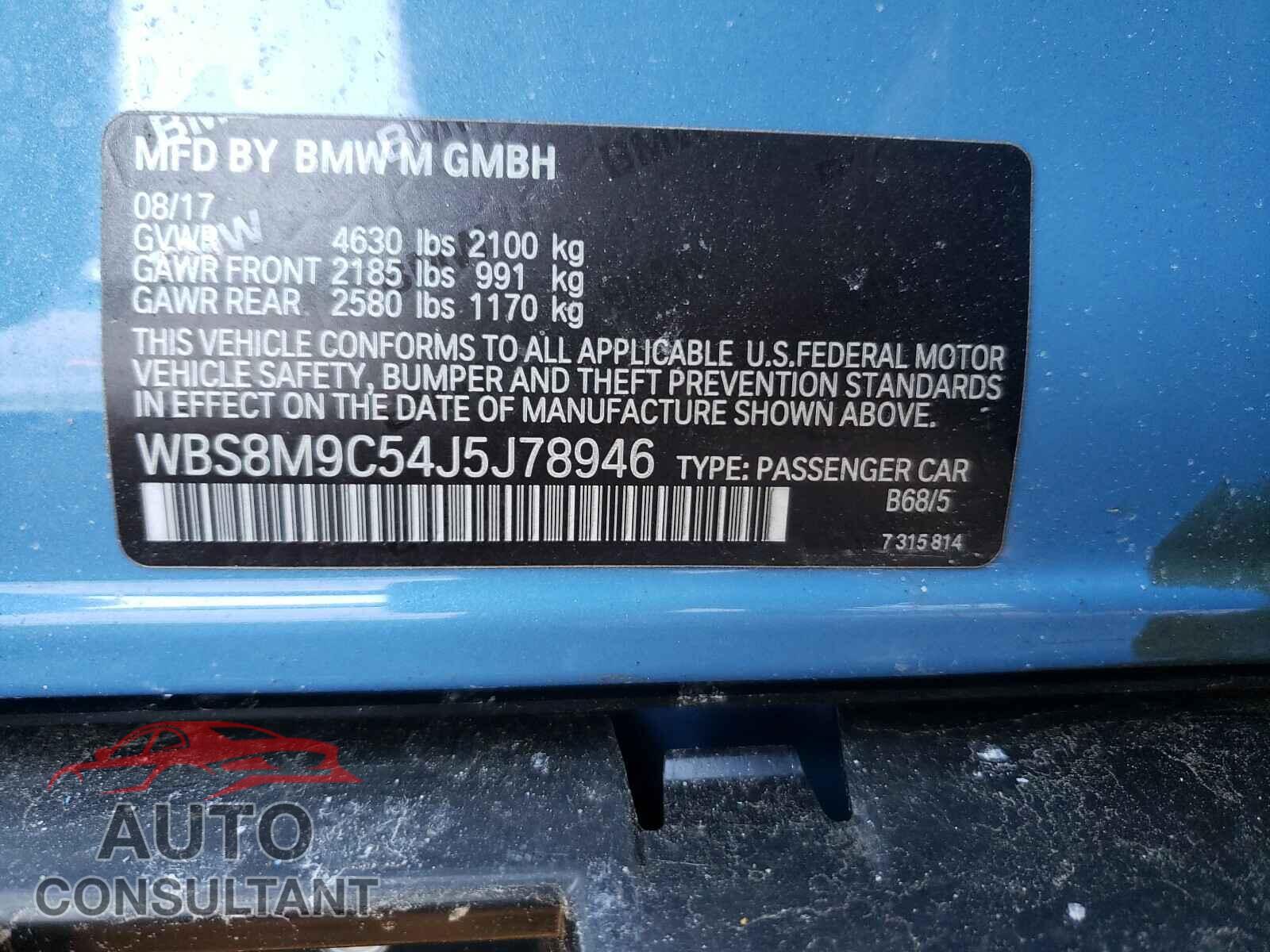 BMW M3 2018 - WBS8M9C54J5J78946