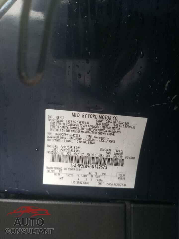 FORD TAURUS 2016 - 1FAHP2E89GG142573