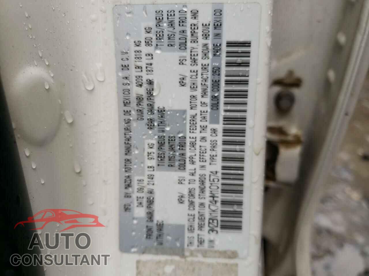 MAZDA 3 2017 - 3MZBN1K74HM101574