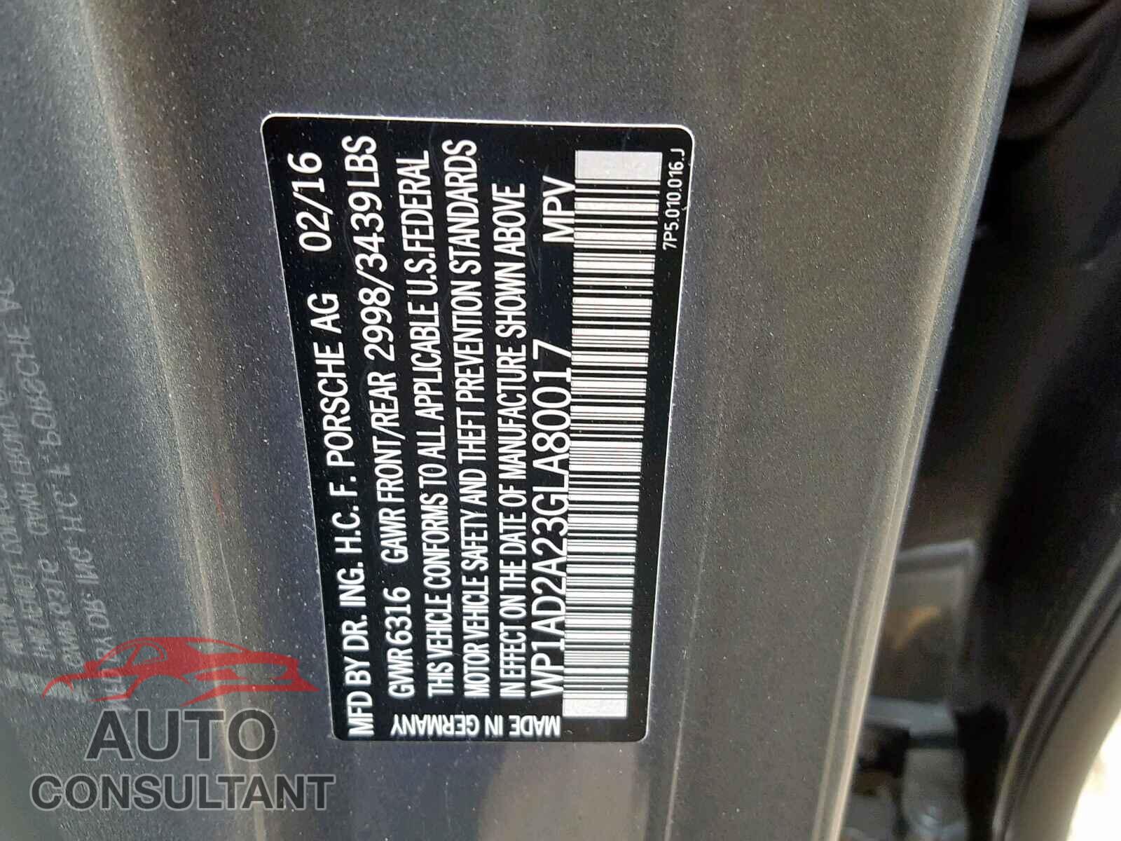 PORSCHE CAYENNE GT 2016 - WP1AD2A23GLA80017