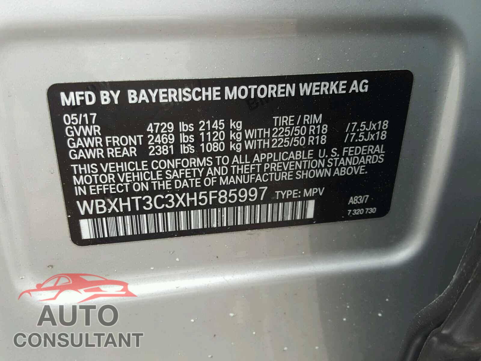 BMW X1 2017 - WBXHT3C3XH5F85997