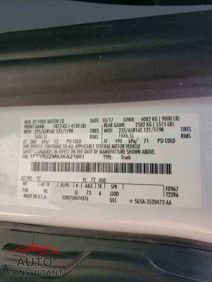 FORD TRANSIT CO 2018 - 1FTYR2ZM9JKA21901