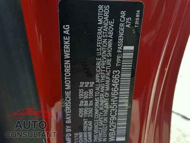 BMW 2 SERIES 2017 - WBA2F9C35HV664663
